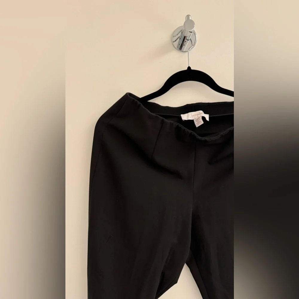 Scripted Black Flared Ruffle Pants - Picture 2 of 5